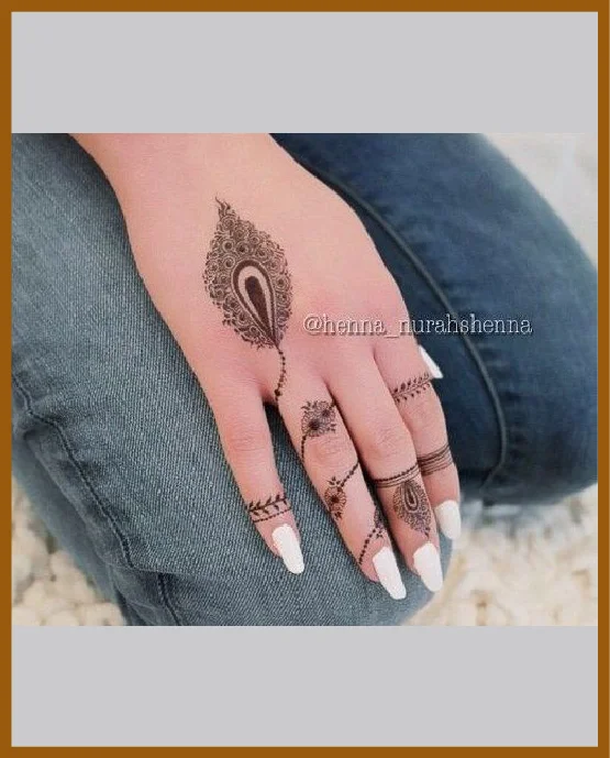 Simple Back Hand Mehndi Peacock Fine Net Art Simple Back Hand Mehndi Peacock Fine Net Art